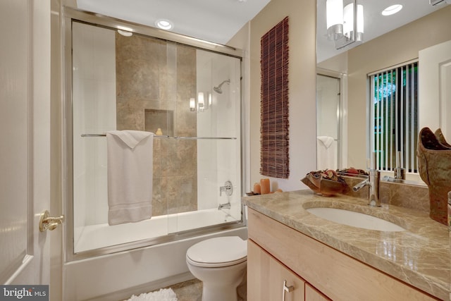 11566 Lake Newport Rd, Reston, VA 20194 - bathroom featuring vanity, toilet, and combined bath / shower with glass door