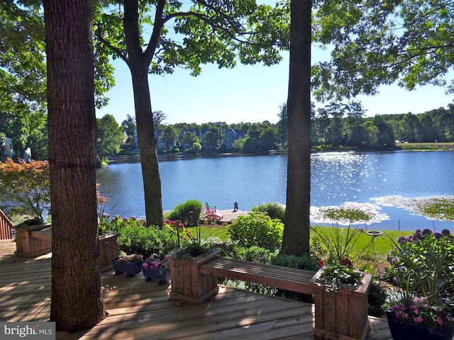11566 Lake Newport Rd, Reston, VA 20194 - wooden terrace featuring a water view