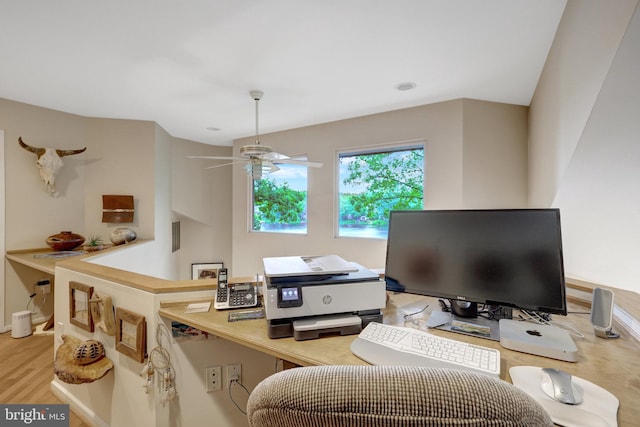 11566 Lake Newport Rd, Reston, VA 20194 - office with wood finished floors and a ceiling fan