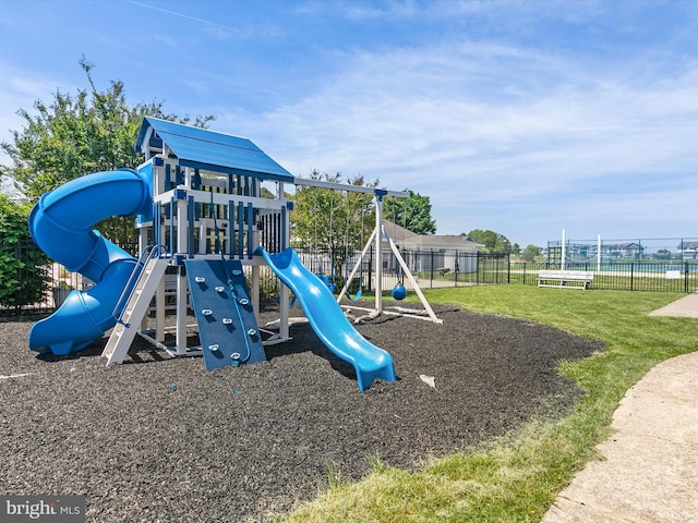 communal playground with fence
