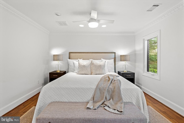 3233 Ellicott St NW, Washington, DC 20008 - bedroom with baseboards, ornamental molding, and visible vents