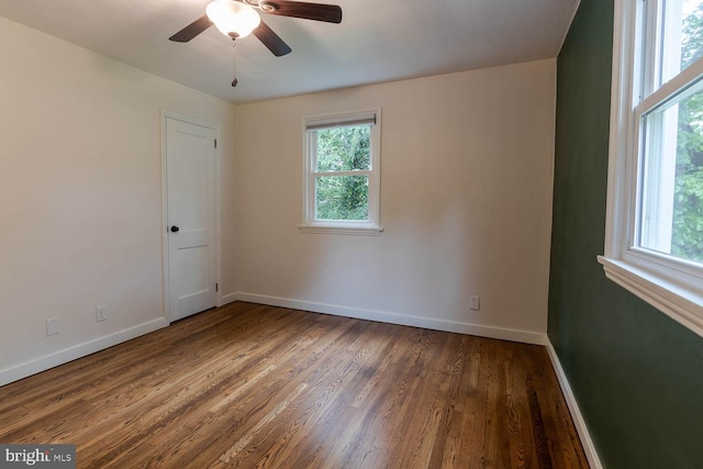 1724 E Branch Rd, State College, PA 16801 - unfurnished room with plenty of natural light, wood finished floors, baseboards, and ceiling fan