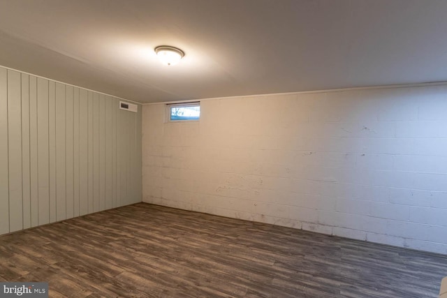 1724 E Branch Rd, State College, PA 16801 - basement with dark wood finished floors and concrete block wall