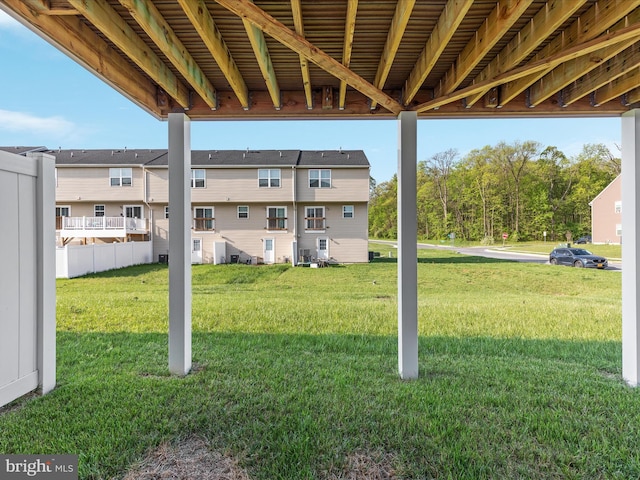 view of yard with fence