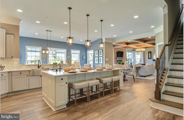 17905 Queen Anne Rd, Upper Marlboro, MD 20774 - kitchen featuring recessed lighting, a sink, a kitchen breakfast bar, and open floor plan