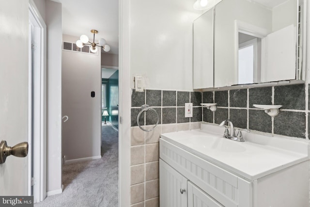4927 Oxford Ct, Bensalem, PA 19020 - bathroom featuring baseboards, visible vents, and vanity
