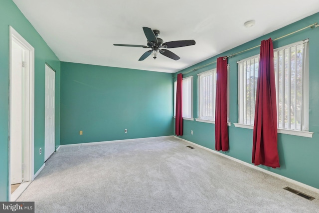 4927 Oxford Ct, Bensalem, PA 19020 - carpeted spare room featuring visible vents, baseboards, and ceiling fan