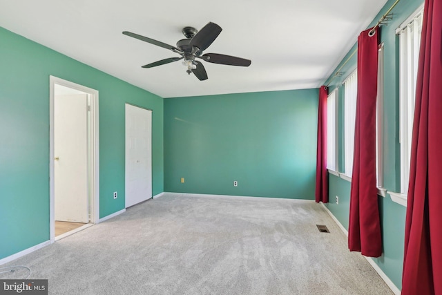 4927 Oxford Ct, Bensalem, PA 19020 - unfurnished bedroom with visible vents, a ceiling fan, baseboards, and carpet floors