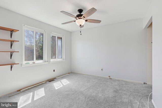 4927 Oxford Ct, Bensalem, PA 19020 - carpeted spare room featuring baseboards and ceiling fan