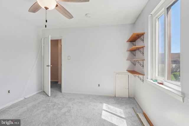 4927 Oxford Ct, Bensalem, PA 19020 - spare room featuring baseboards, ceiling fan, and light colored carpet