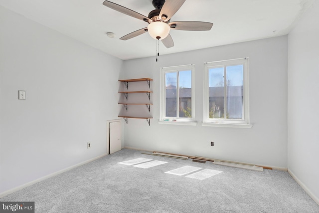 4927 Oxford Ct, Bensalem, PA 19020 - carpeted spare room with a ceiling fan, baseboards, and visible vents