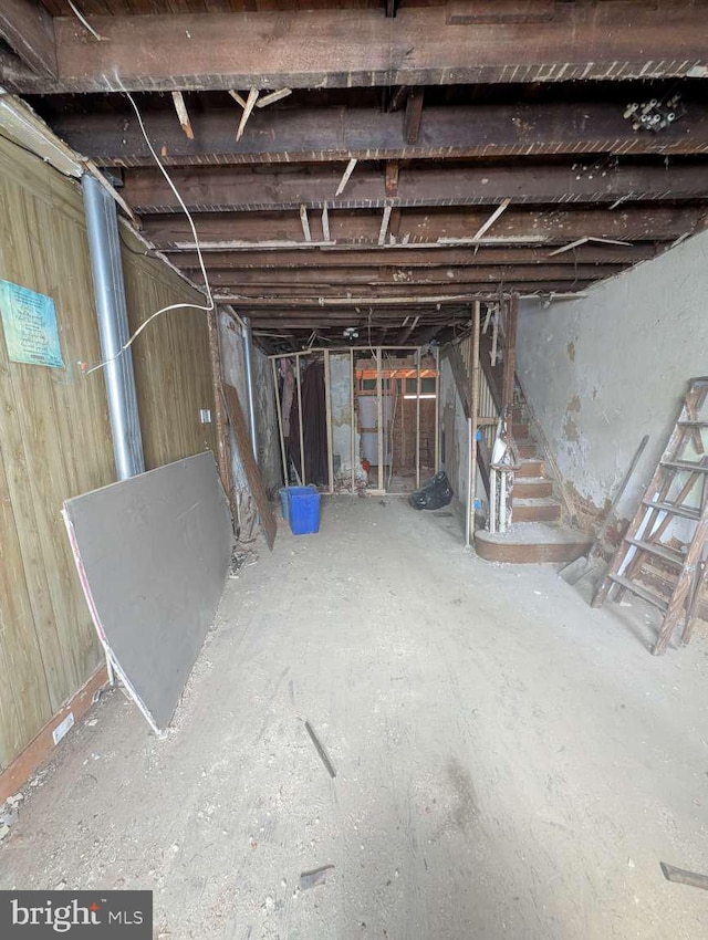 view of unfinished below grade area