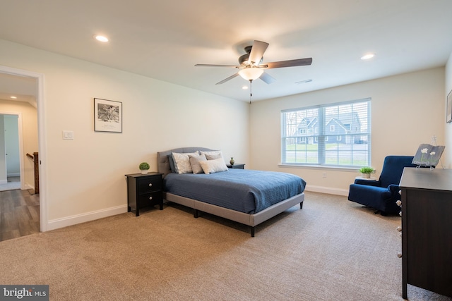 131 Chinaberry Way, Kunkletown, PA 18058 - bedroom with baseboards, carpet, recessed lighting, and visible vents