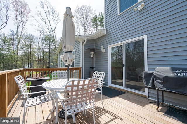 131 Chinaberry Way, Kunkletown, PA 18058 - wooden terrace with outdoor dining space