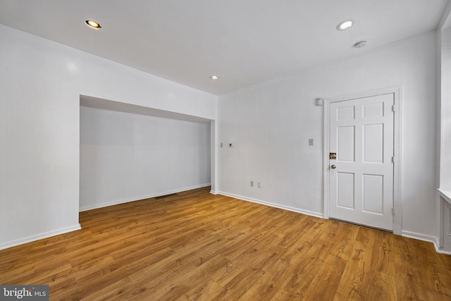 3800 Spring Garden St, Philadelphia, PA 19104 - empty room featuring baseboards, recessed lighting, and wood finished floors