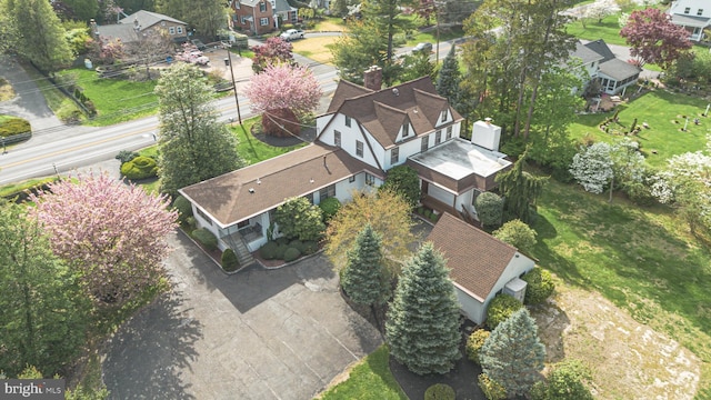 aerial view with a residential view