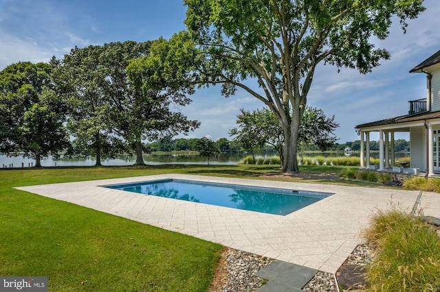 8620 Bozman Neavitt, Saint Michaels, MD 21663 - pool featuring a water view, a patio area, and a yard
