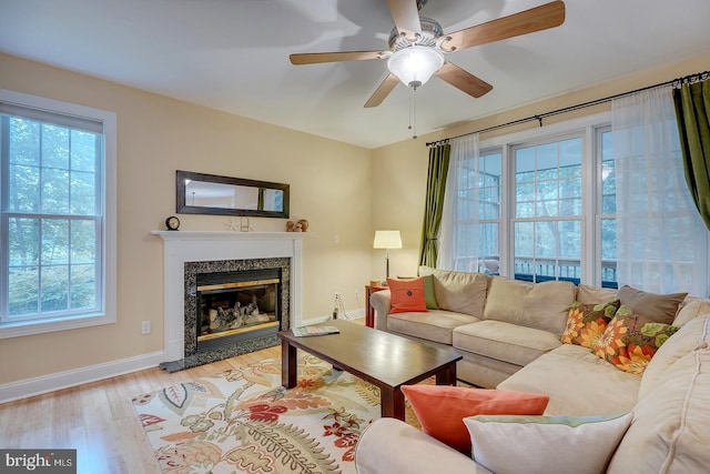 22758 Red Bay Ln, Milton, DE 19968 - living area featuring plenty of natural light, baseboards, and light wood-type flooring