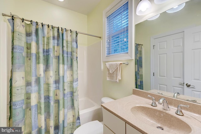 22758 Red Bay Ln, Milton, DE 19968 - full bathroom featuring toilet, vanity, and shower / bath combo with shower curtain