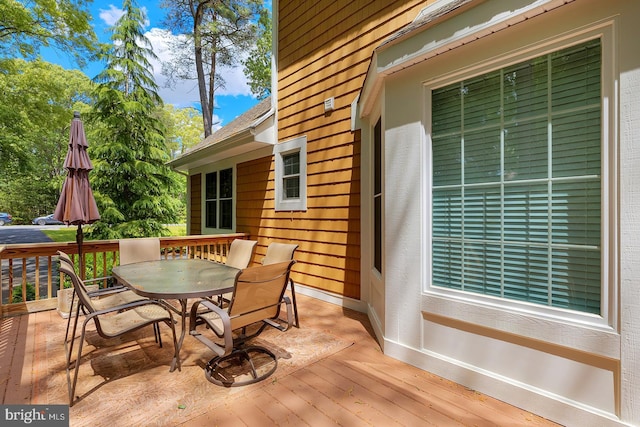 22758 Red Bay Ln, Milton, DE 19968 - wooden terrace featuring outdoor dining area