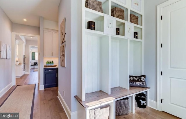 916 Prescott, Berwyn, PA 19312 - mudroom featuring wood finished floors, recessed lighting, and baseboards