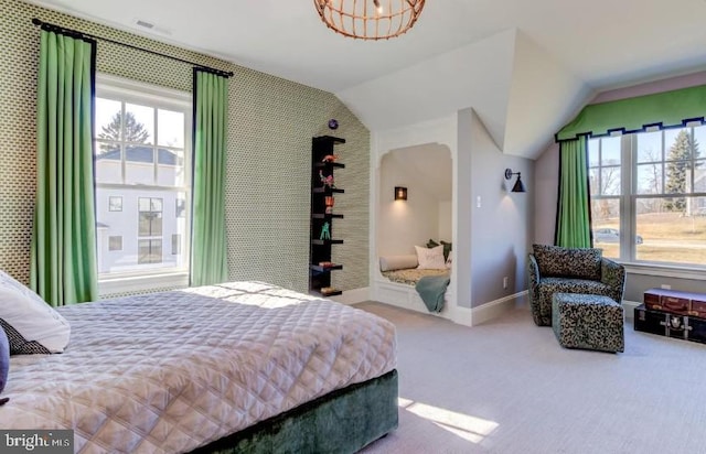 916 Prescott, Berwyn, PA 19312 - carpeted bedroom featuring vaulted ceiling and baseboards