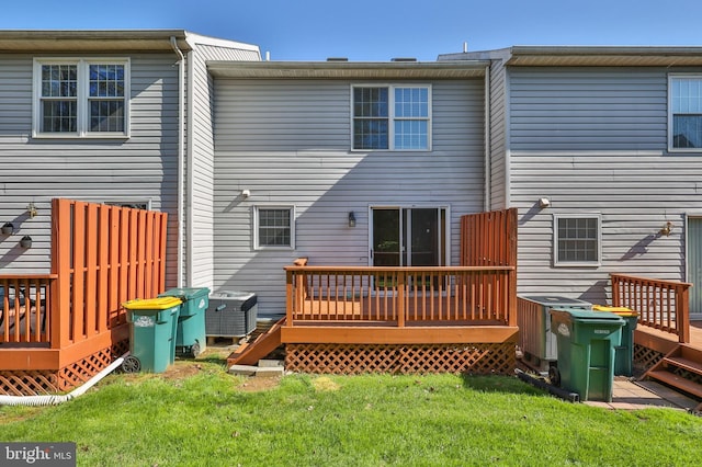 1514 Ravena St Unit D, Bethlehem, PA 18015 - rear view of house featuring a lawn and a deck