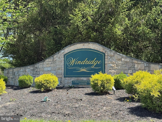 view of community sign