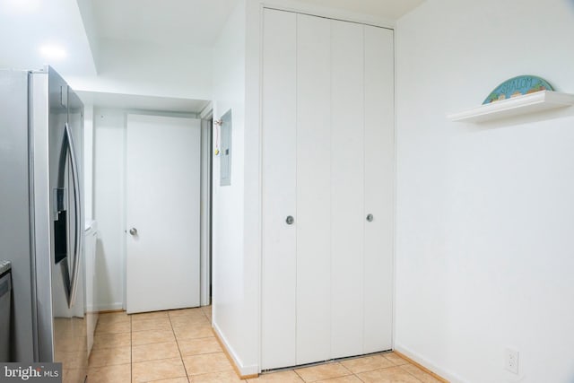 interior space featuring light tile patterned floors
