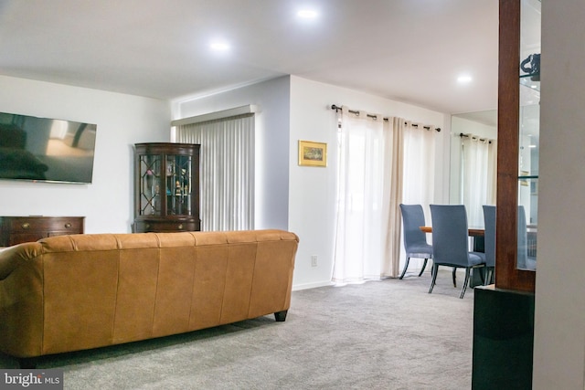 living room with carpet floors