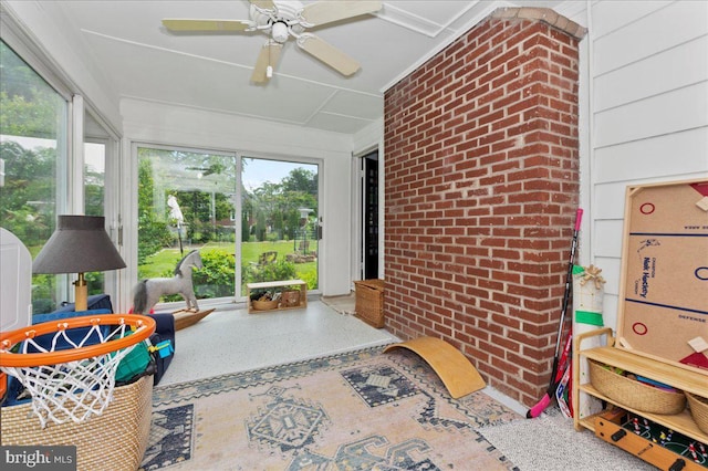 1708 Wrightfield Rd, Yardley, PA 19067 - sunroom / solarium with brick wall