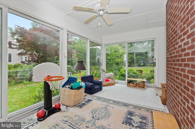 1708 Wrightfield Rd, Yardley, PA 19067 - sunroom / solarium featuring ceiling fan and healthy amount of natural light