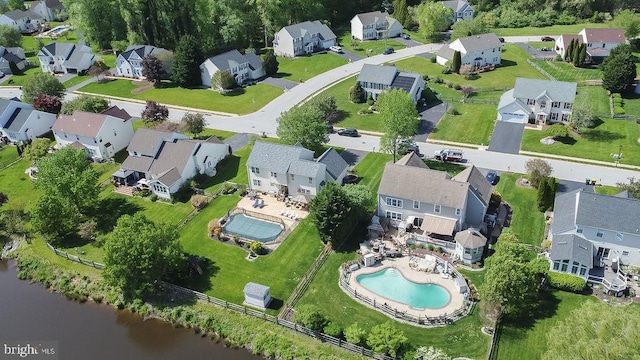 134 Ascot Ct, Bear, DE 19701 - aerial view of property and surrounding area with a pool and nearby suburban area