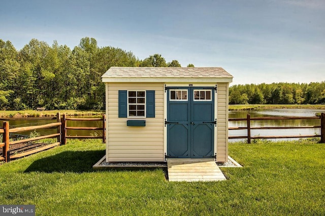 134 Ascot Ct, Bear, DE 19701 - view of shed with a water view and a view of trees