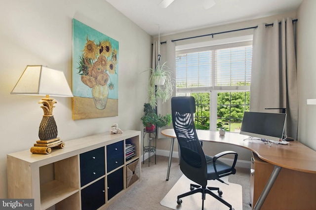 912 Moorings Cir Unit 8, Stevensville, MD 21666 - office space with carpet, baseboards, and a ceiling fan