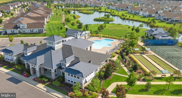 912 Moorings Cir Unit 8, Stevensville, MD 21666 - aerial view of residential area featuring a nearby body of water and a pool
