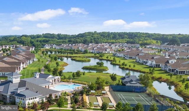 912 Moorings Cir Unit 8, Stevensville, MD 21666 - bird's eye view of a nearby body of water and a pool