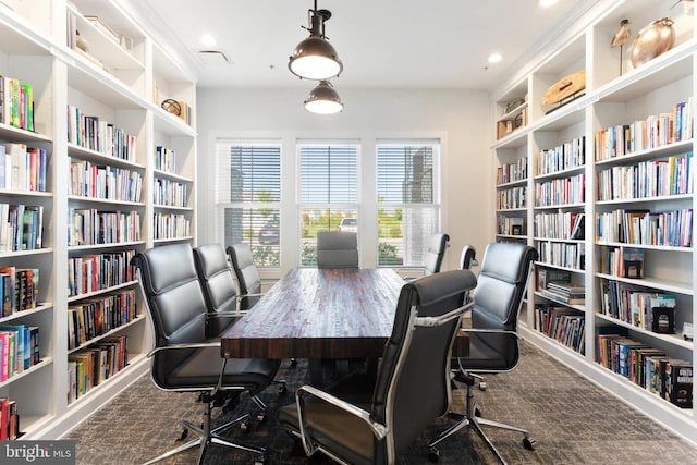 912 Moorings Cir Unit 8, Stevensville, MD 21666 - office featuring bookshelves, carpet floors, and built in features