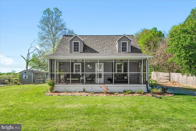 17350 Shepherdstown Pike, Sharpsburg, MD 21782 - rear view of property with a sunroom, fence, and a yard