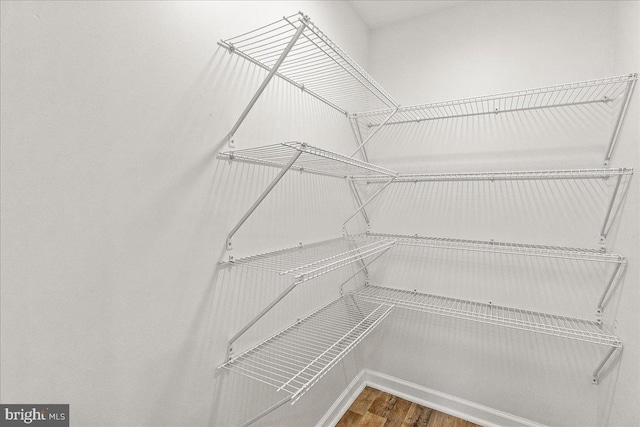 spacious closet with wood finished floors
