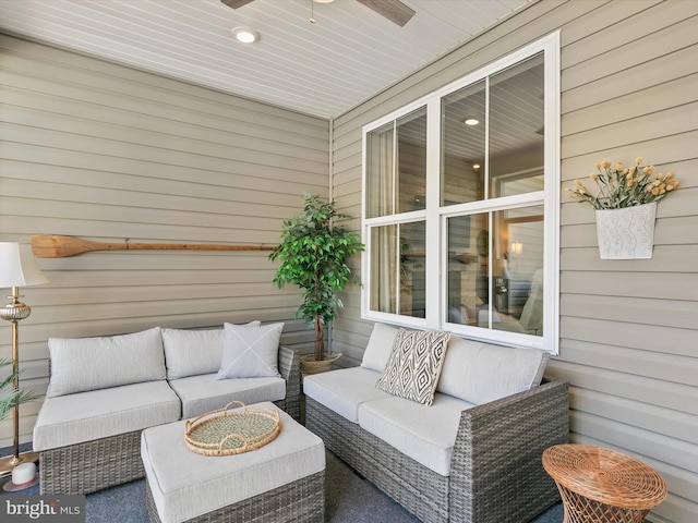 20515 Anchor Ln, Frankford, DE 19945 - view of patio featuring a ceiling fan and an outdoor living space