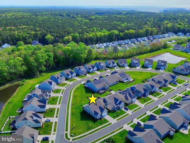 20515 Anchor Ln, Frankford, DE 19945 - birds eye view of property with a wooded view, a water view, and a residential view