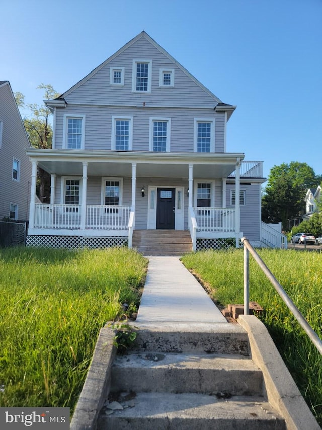 view of front of home with covered porch