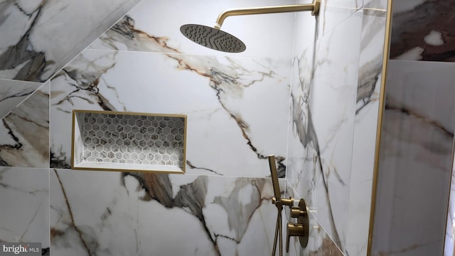 details with a marble finish shower