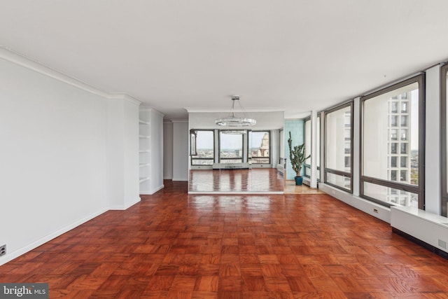 200 Locust St Unit 24Bn, Philadelphia, PA 19106 - interior space with baseboards, a chandelier, and ornamental molding