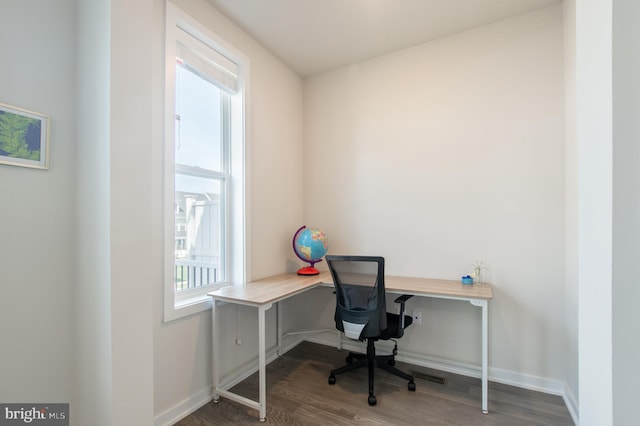 362 Star Tavern Ln, West Chester, PA 19382 - office area with baseboards, wood finished floors, and visible vents