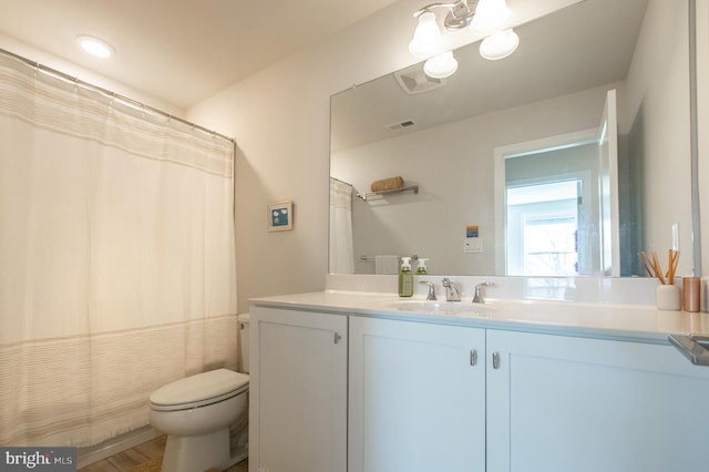 362 Star Tavern Ln, West Chester, PA 19382 - bathroom featuring vanity, a notable chandelier, visible vents, and toilet