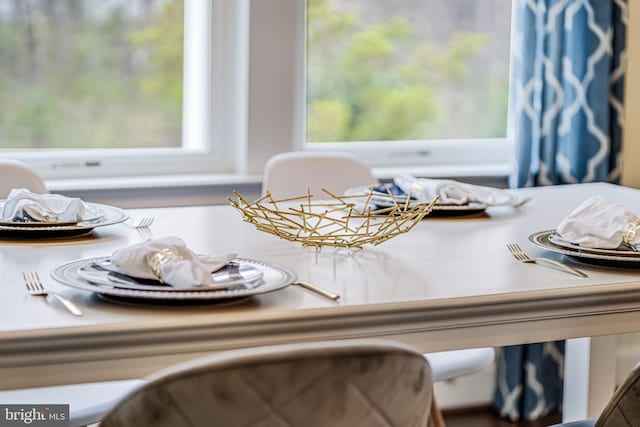 view of dining space