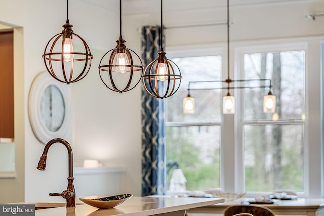 detailed view of a chandelier