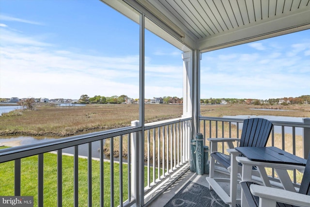 balcony with a water view